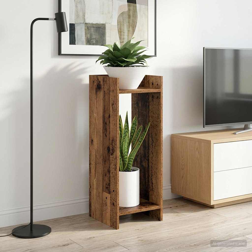 vidaXL Plant Stand 2 pcs Old Wood 30 x 30 x 80 cm Engineered Wood 4
