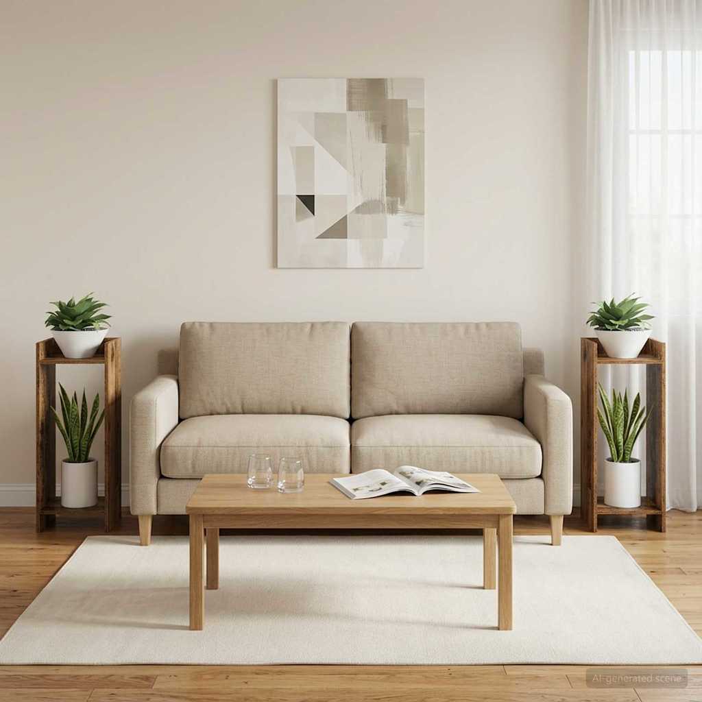 vidaXL Plant Stand 2 pcs Old Wood 30 x 30 x 80 cm Engineered Wood 1