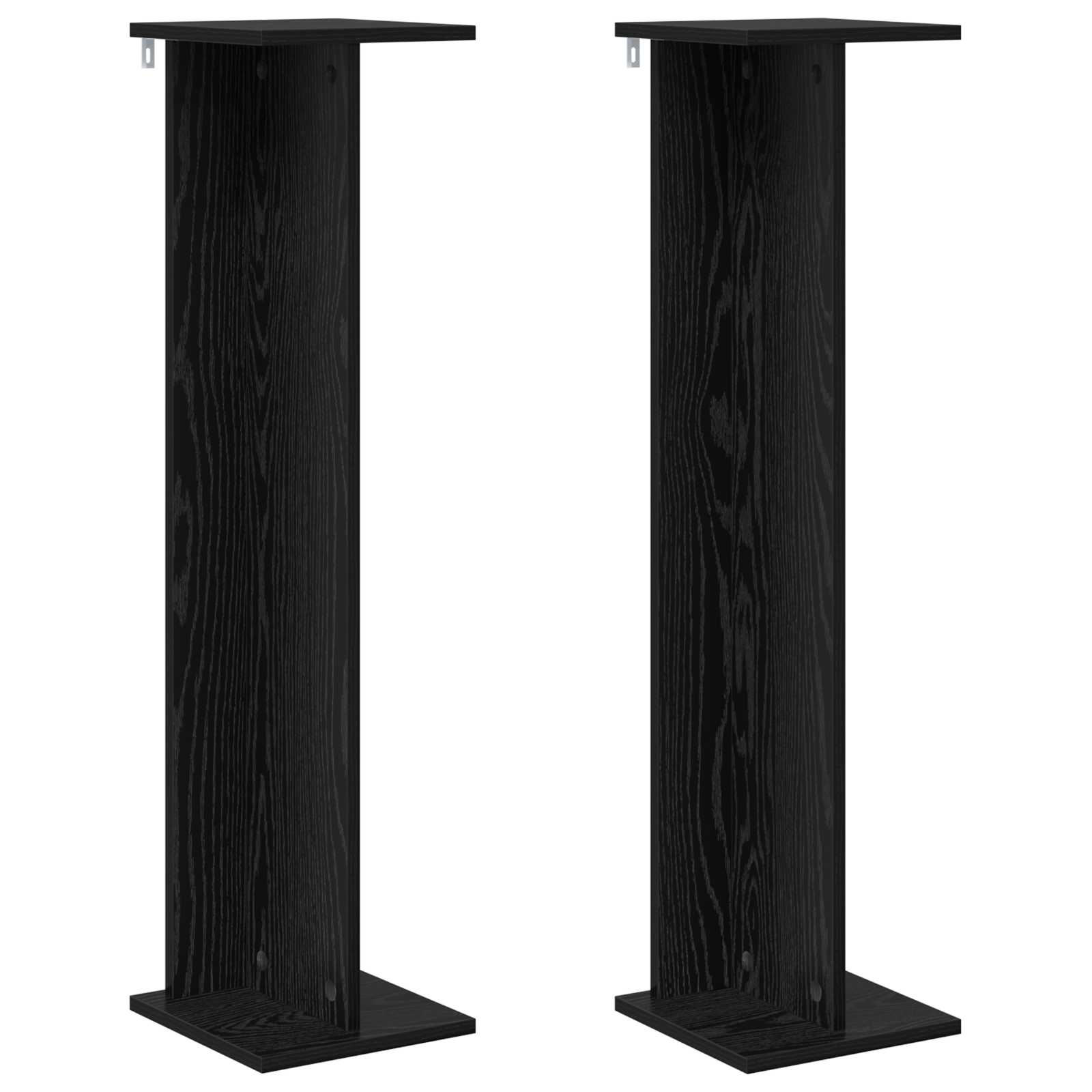 vidaXL Plant Stand 2 pcs Black Oak 25 x 25.5 x 100.5 cm 2