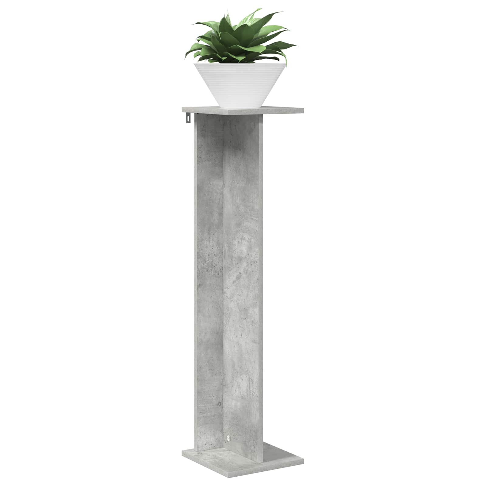 vidaXL Plant Stand 2 pcs Concrete Grey 25 x 25.5 x 100.5 cm 3