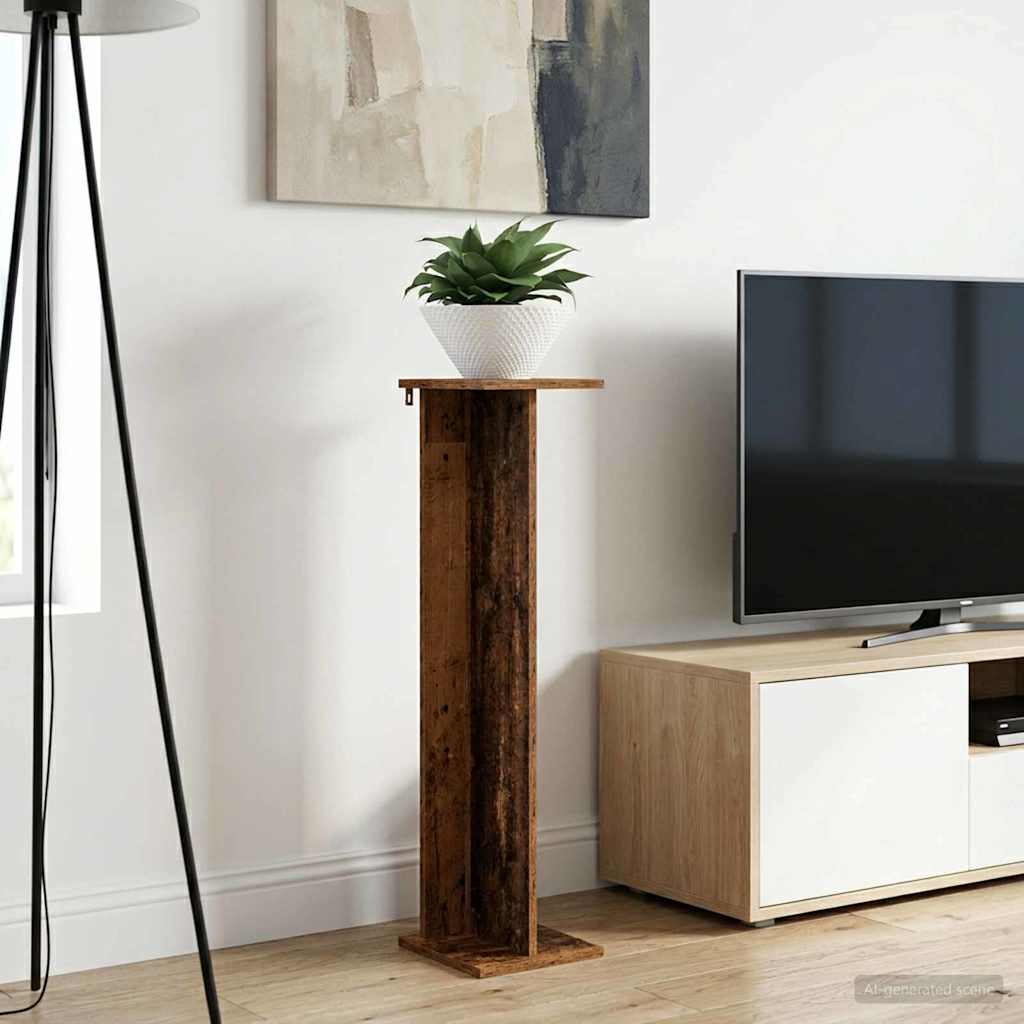 vidaXL Plant Stand 2 pcs Old Wood 25 x 25.5 x 100.5 cm Engineered Wood 1