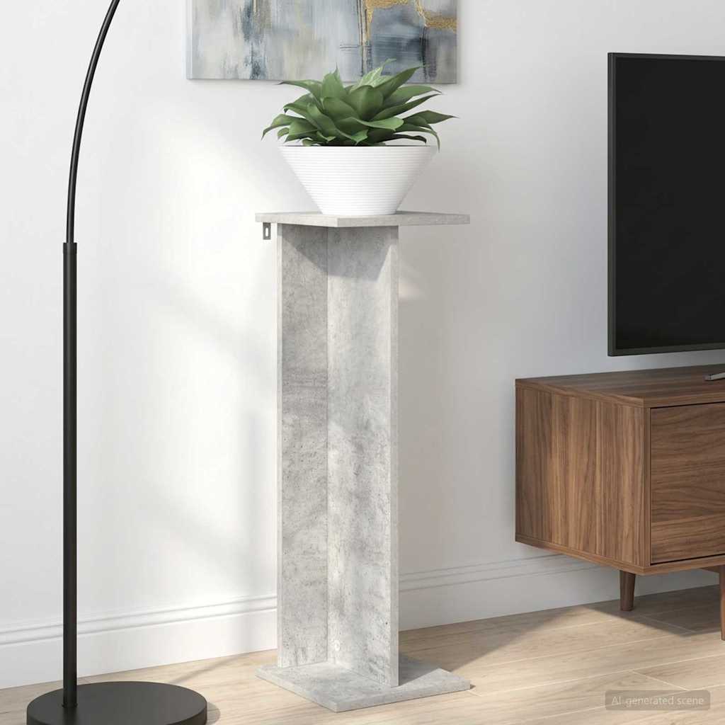 vidaXL Plant Stand 2 pcs Concrete Grey 25 x 25.5 x 80.5 cm 4