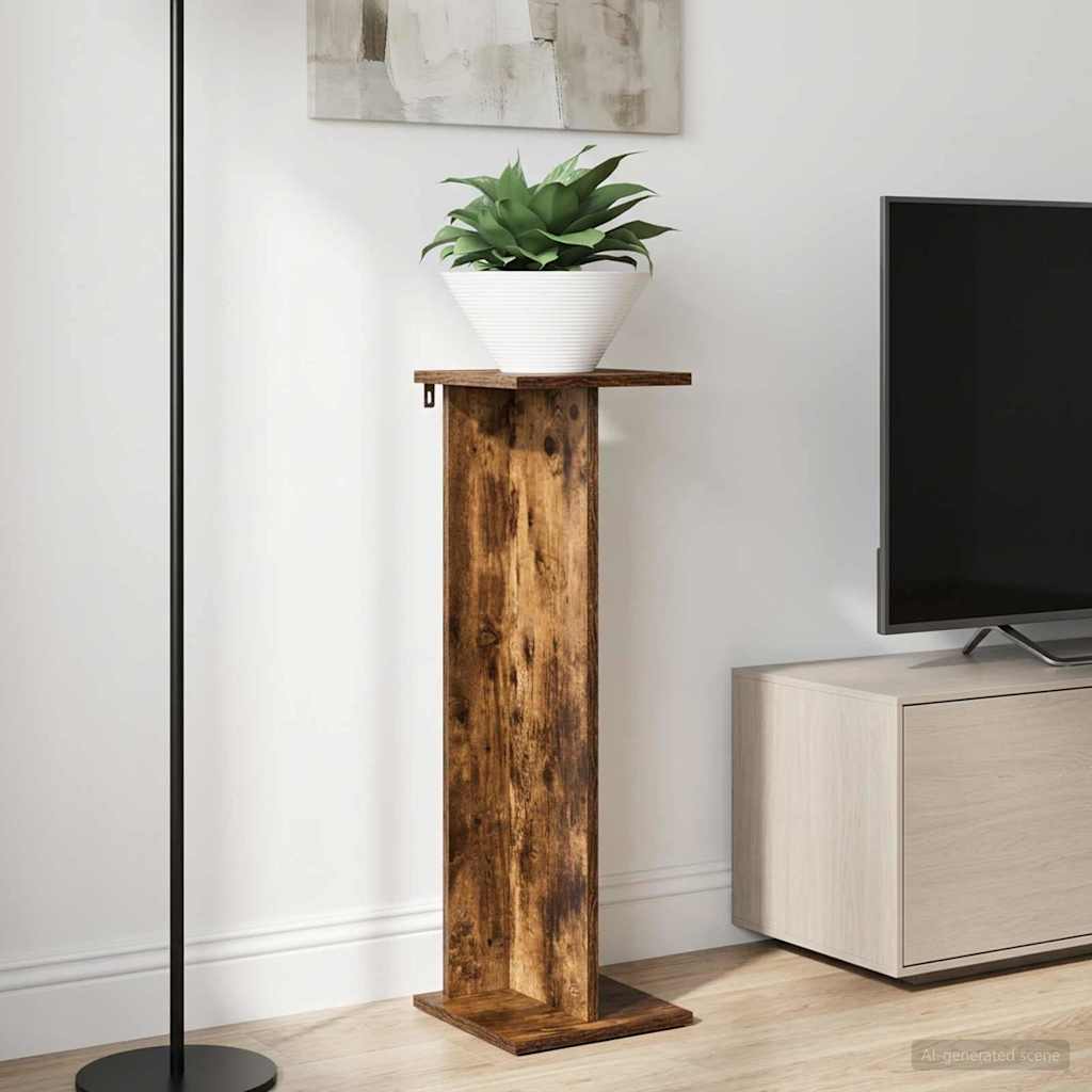 vidaXL Plant Stand 2 pcs Smoked Oak 25 x 25.5 x 80.5 cm 1