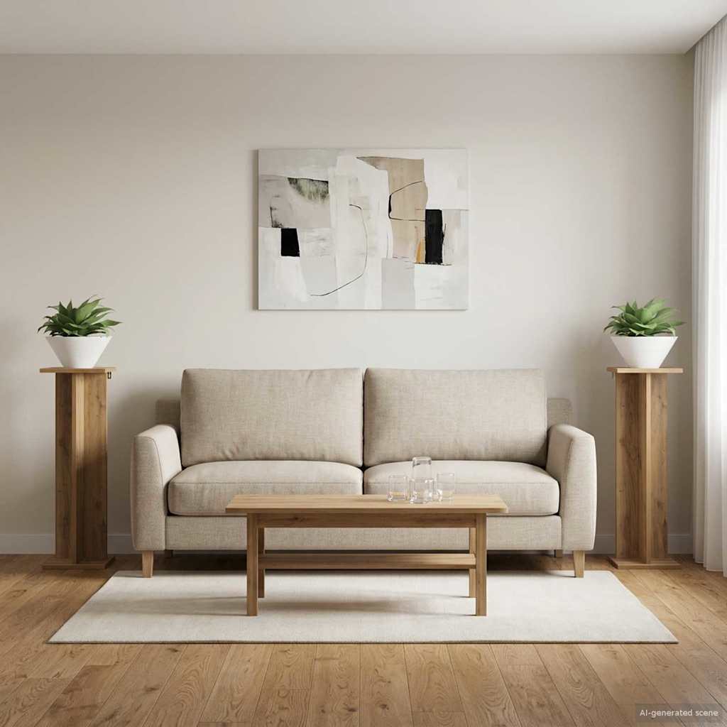 vidaXL Plant Stand 2 pcs Artisan Oak 25 x 25.5 x 80.5 cm 4