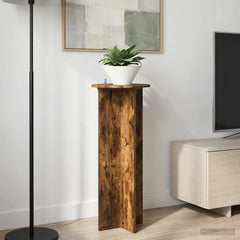 vidaXL Plant Stand 2 pcs Smoked Oak Ø40 x 100 cm Engineered Wood 4
