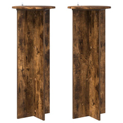 vidaXL Plant Stand 2 pcs Smoked Oak Ø40 x 100 cm Engineered Wood 2