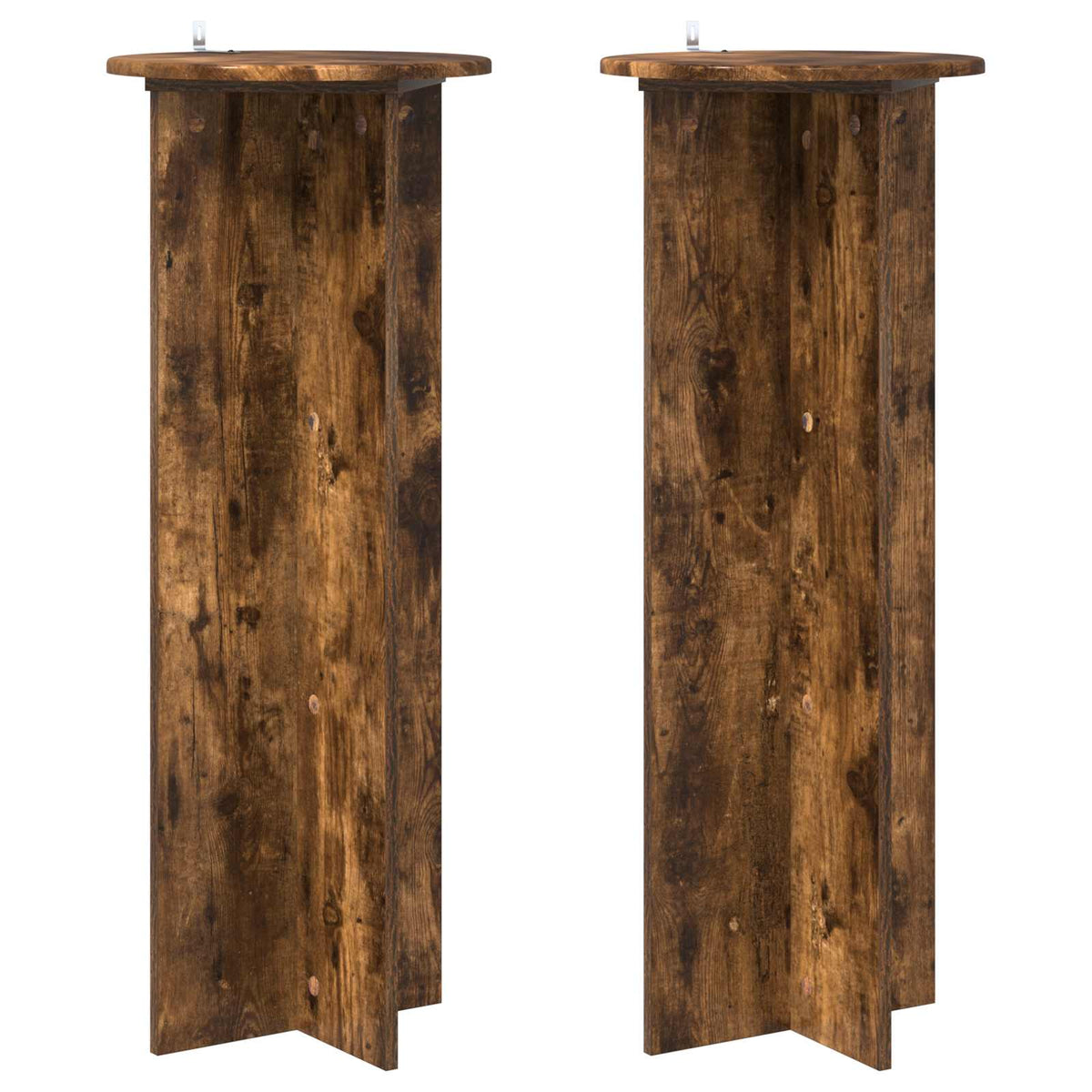 Plant Stand 2 pcs Ø40 100 cm Engineered Wood Width 40 cm Height 100 cm Smoked oak