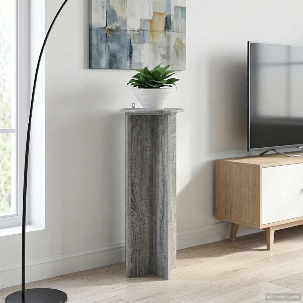 vidaXL Plant Stand 2 pcs Grey Sonoma Ø40 x 100 cm Engineered Wood 4