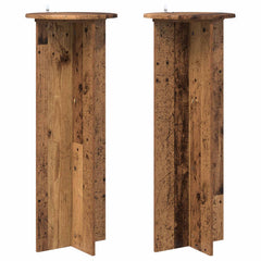 vidaXL Plant Stand 2 pcs Old Wood Ø40 x 100 cm Engineered Wood 2
