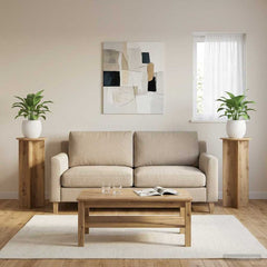 vidaXL Plant Stand 2 pcs Artisan Oak Ø40 x 100 cm Engineered Wood 4