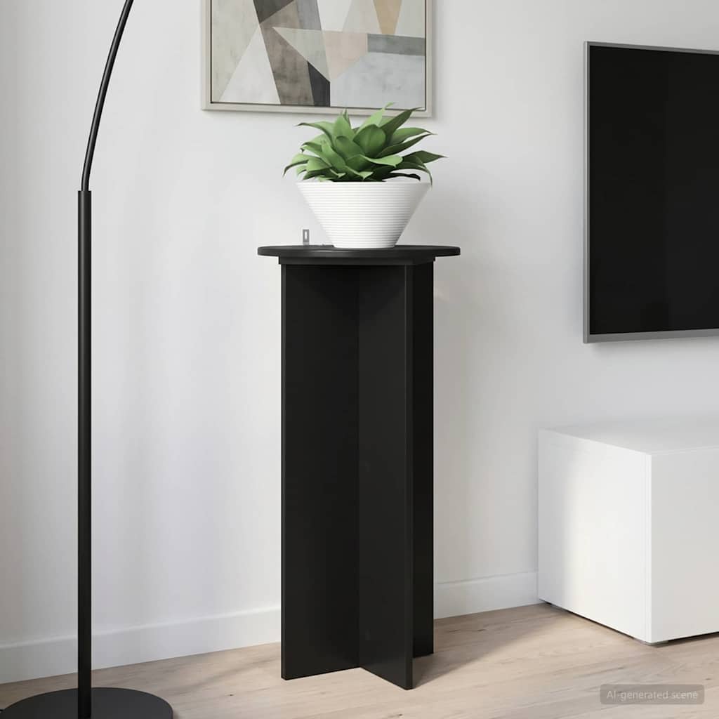 vidaXL Plant Stand 2 pcs Black 40 x 40 x 80 cm Engineered Wood 4