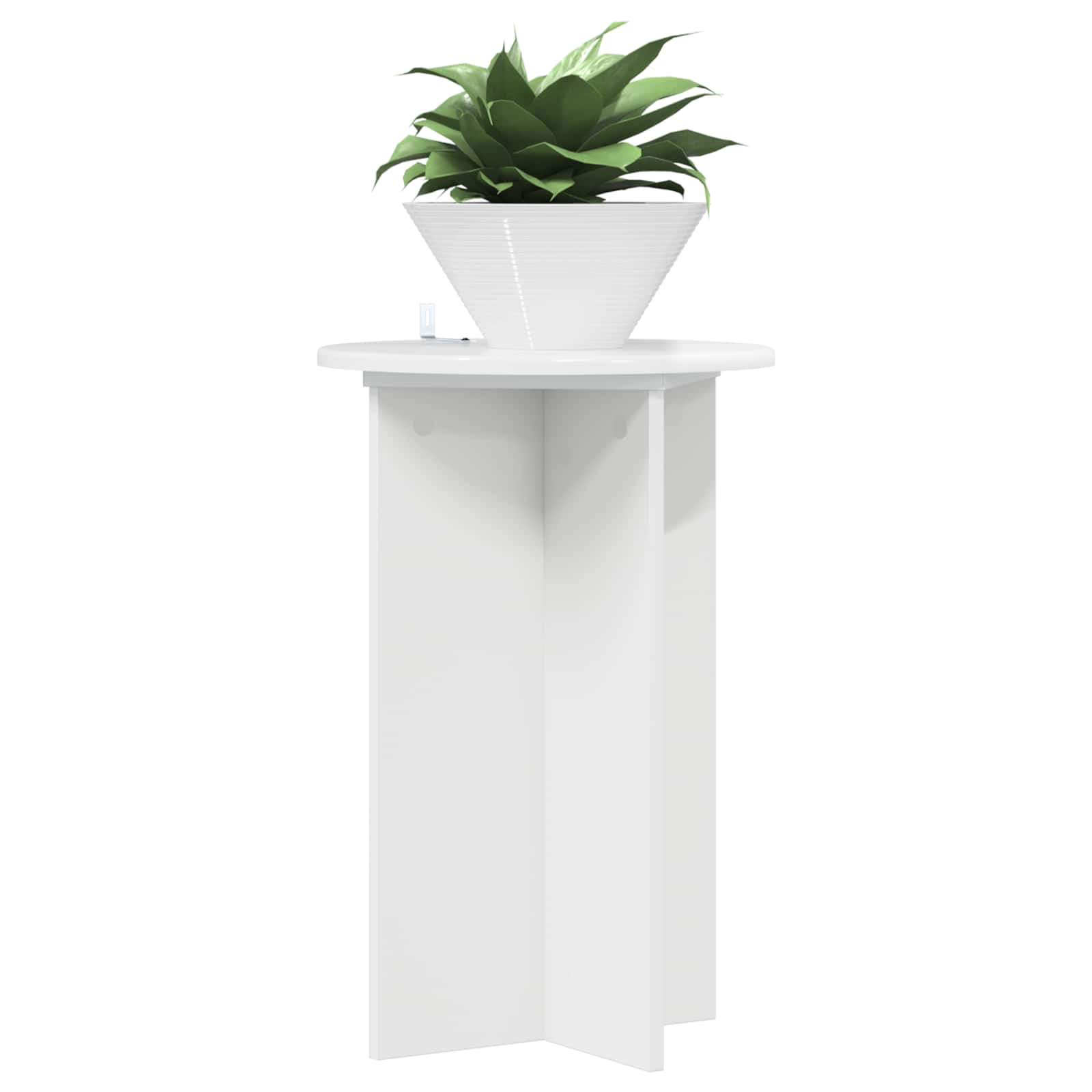 vidaXL Plant Stand 2 pcs High Gloss White Ø40 x 60 cm Engineered Wood 3