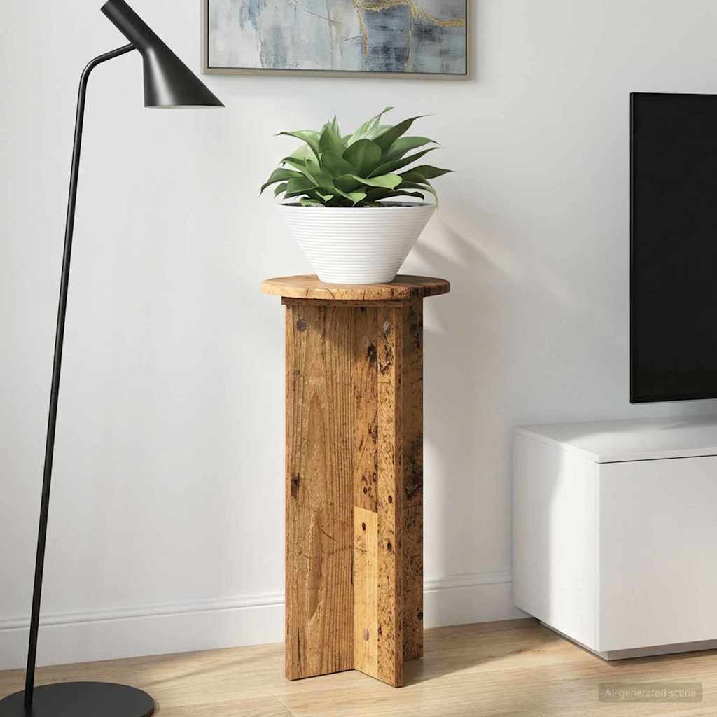 vidaXL Plant Stand 2 pcs Old Wood 29.5 x 29.5 x 60 cm Engineered Wood 1