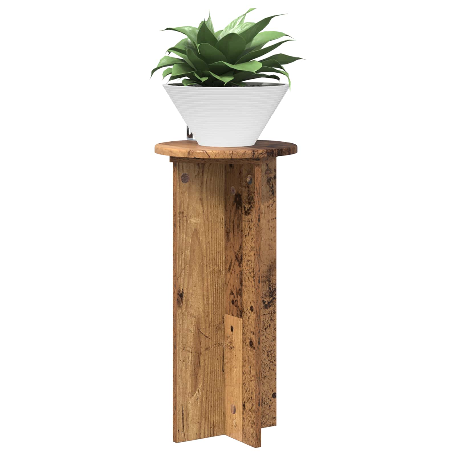 vidaXL Plant Stand 2 pcs Old Wood 29.5 x 29.5 x 60 cm Engineered Wood 3