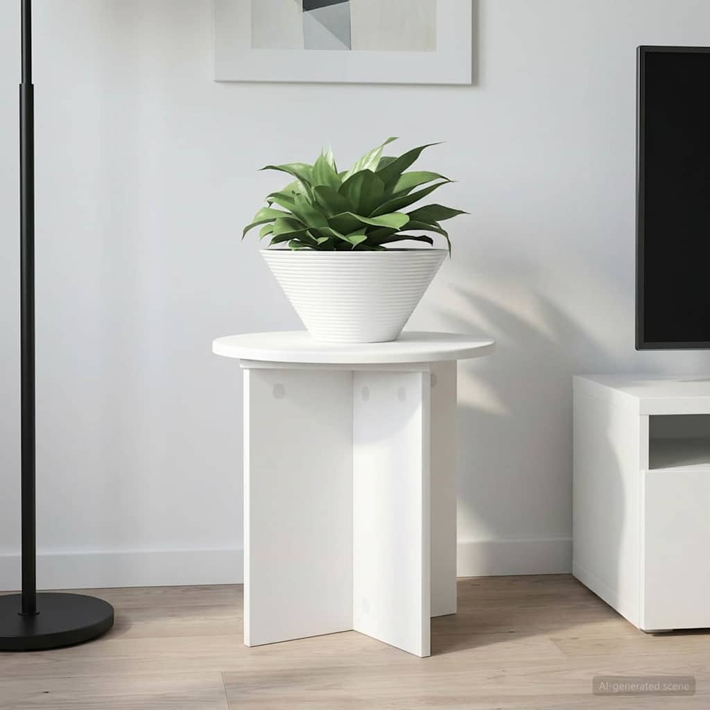 vidaXL Plant Stand 2 pcs White Ø40 x 40 cm Engineered Wood 1