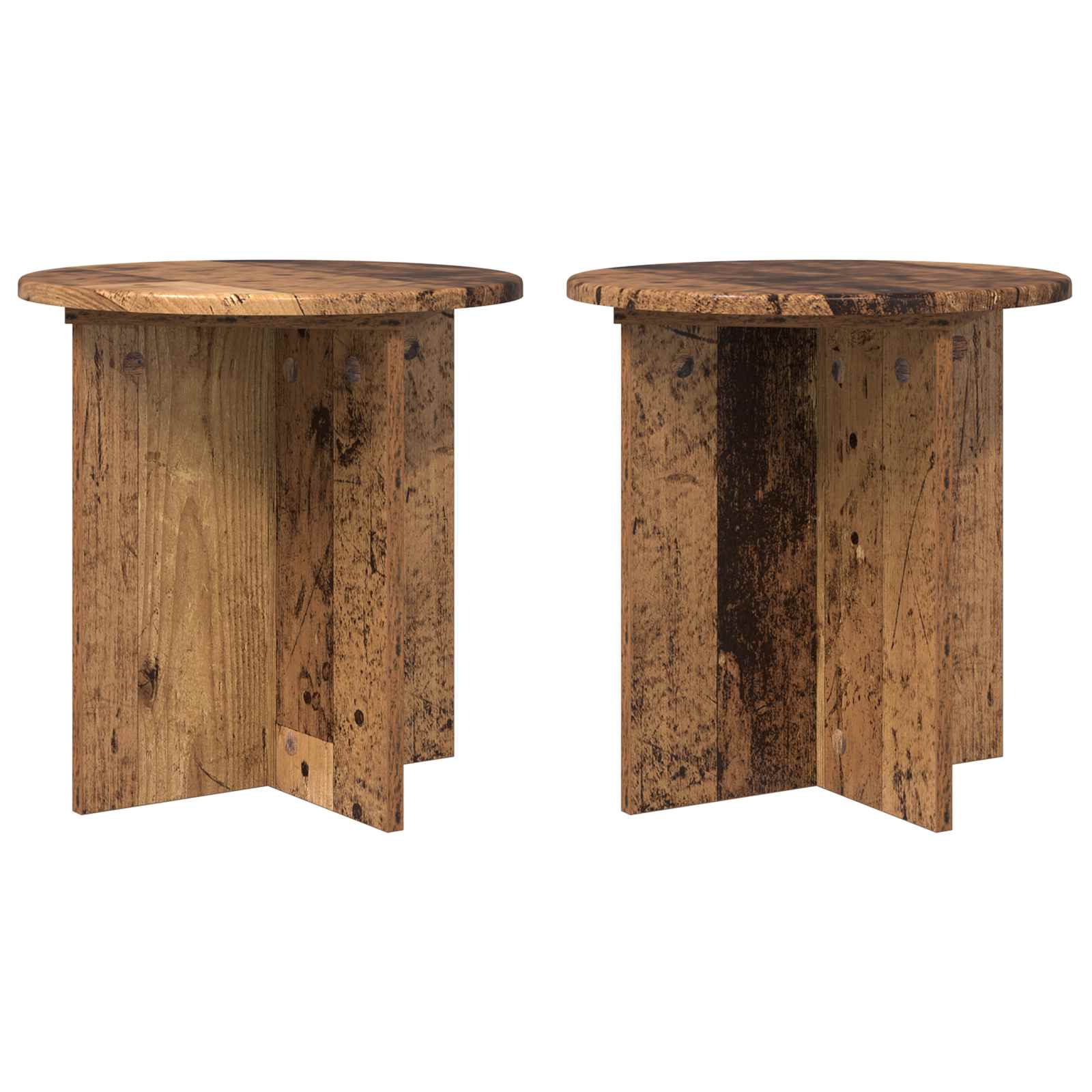 vidaXL Plant Stand 2 pcs Old Wood 40 x 40 x 40 cm Engineered Wood 2