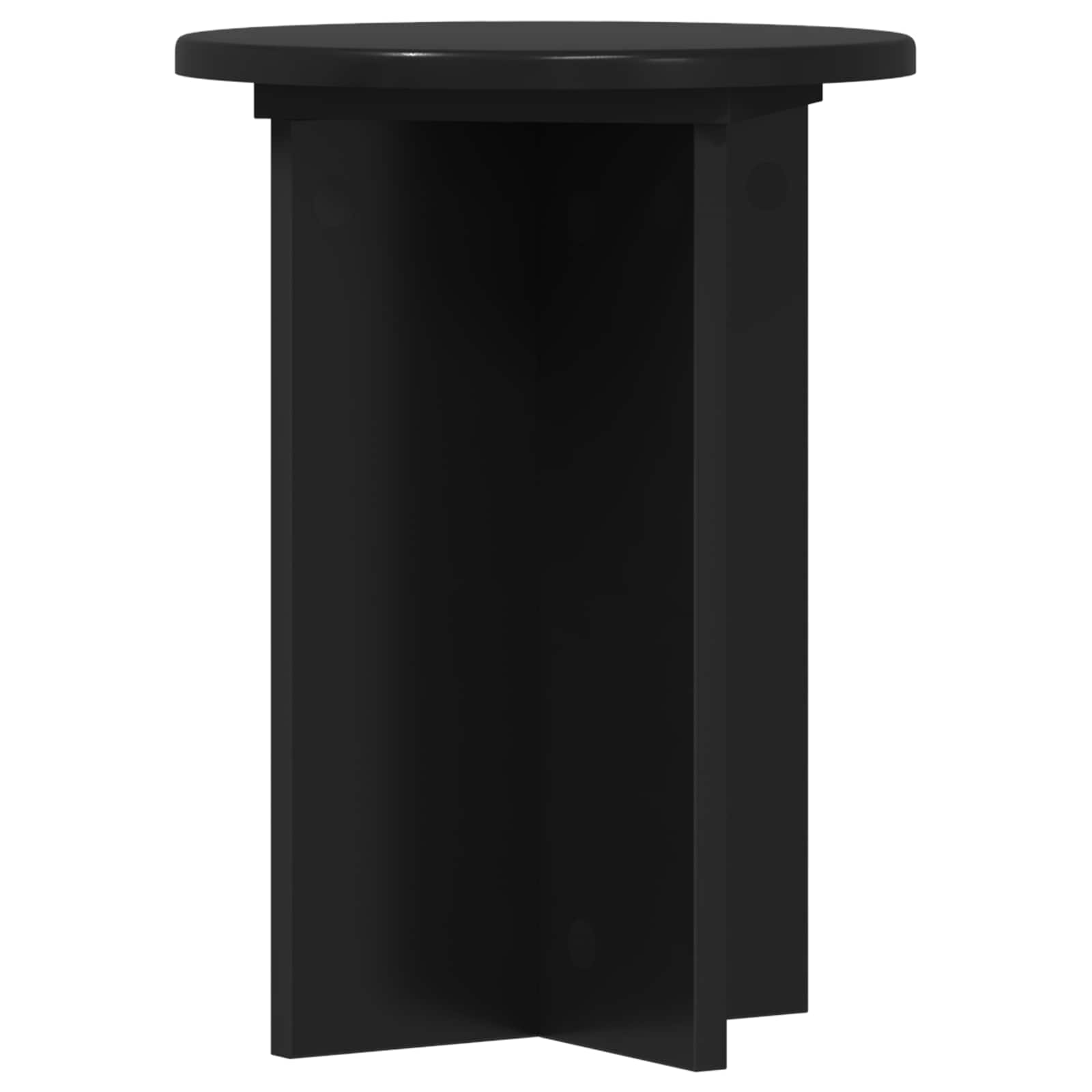 vidaXL Plant Stand 2 pcs Black Ø29.5 x 40 cm Engineered Wood 5