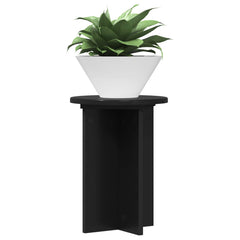 vidaXL Plant Stand 2 pcs Black Ø29.5 x 40 cm Engineered Wood 3