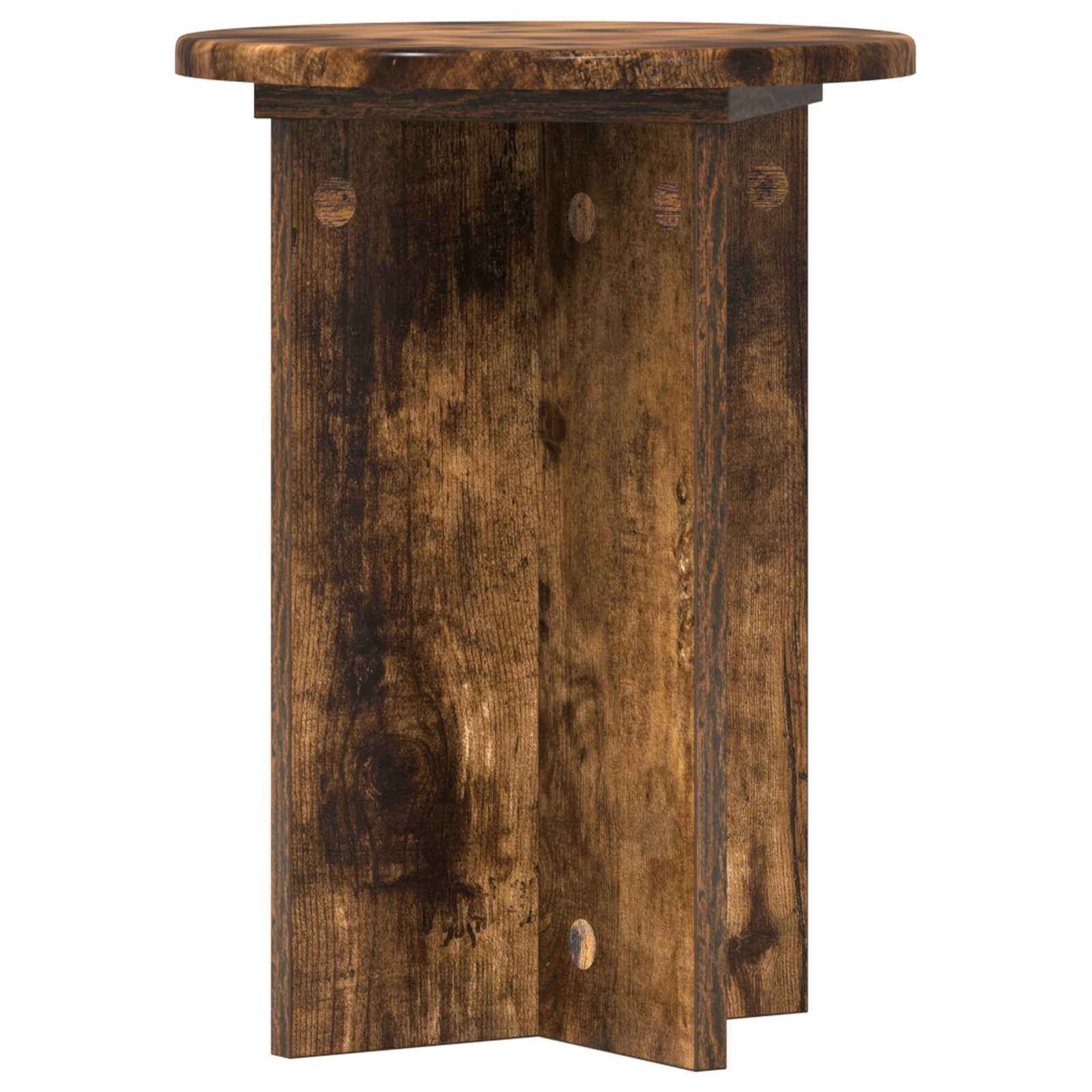 vidaXL Plant Stand 2 pcs Smoked Oak Ø29.5 x 40 cm Engineered Wood 5
