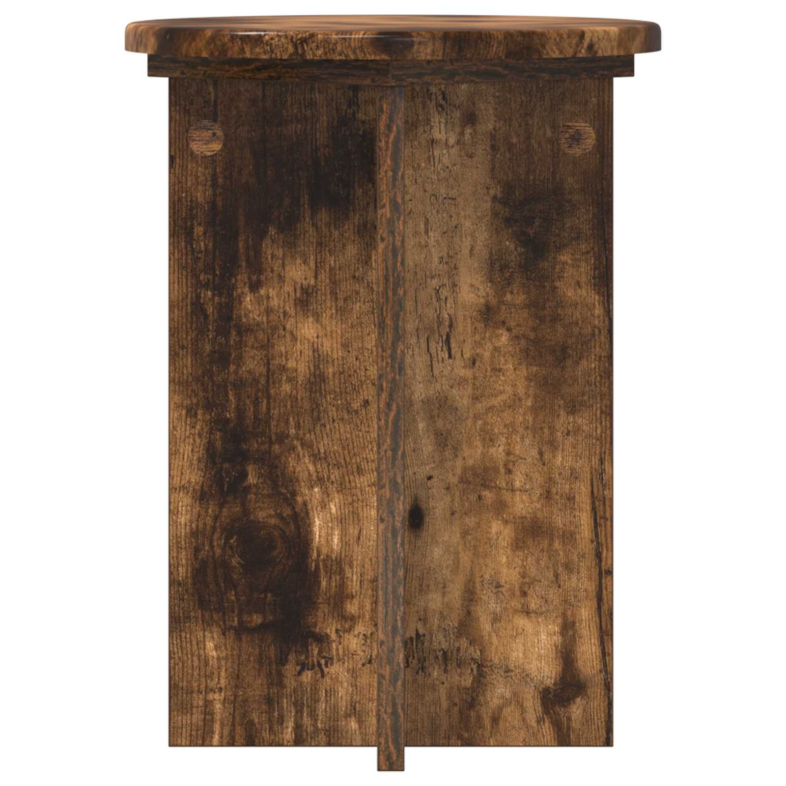 vidaXL Plant Stand 2 pcs Smoked Oak Ø29.5 x 40 cm Engineered Wood 6
