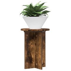 vidaXL Plant Stand 2 pcs Smoked Oak Ø29.5 x 40 cm Engineered Wood 3