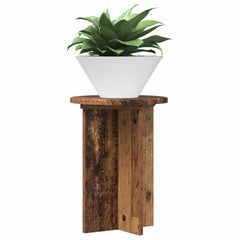 vidaXL Plant Stand 2 pcs Old Wood Ø29.5 x 40 cm Engineered Wood 3