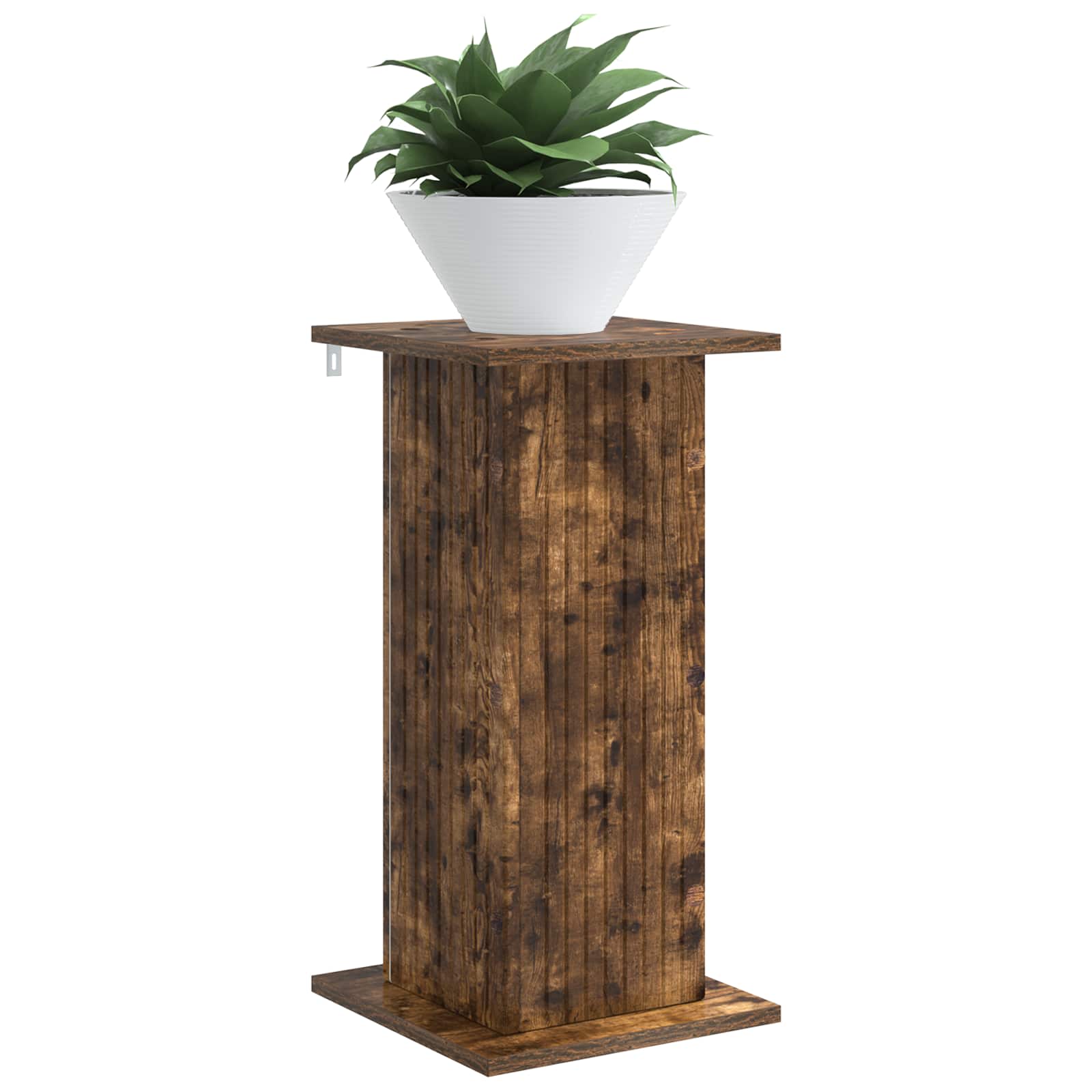 vidaXL Plant Stand Smoked Oak 30.5 x 30 x 60.5 cm Engineered Wood 3