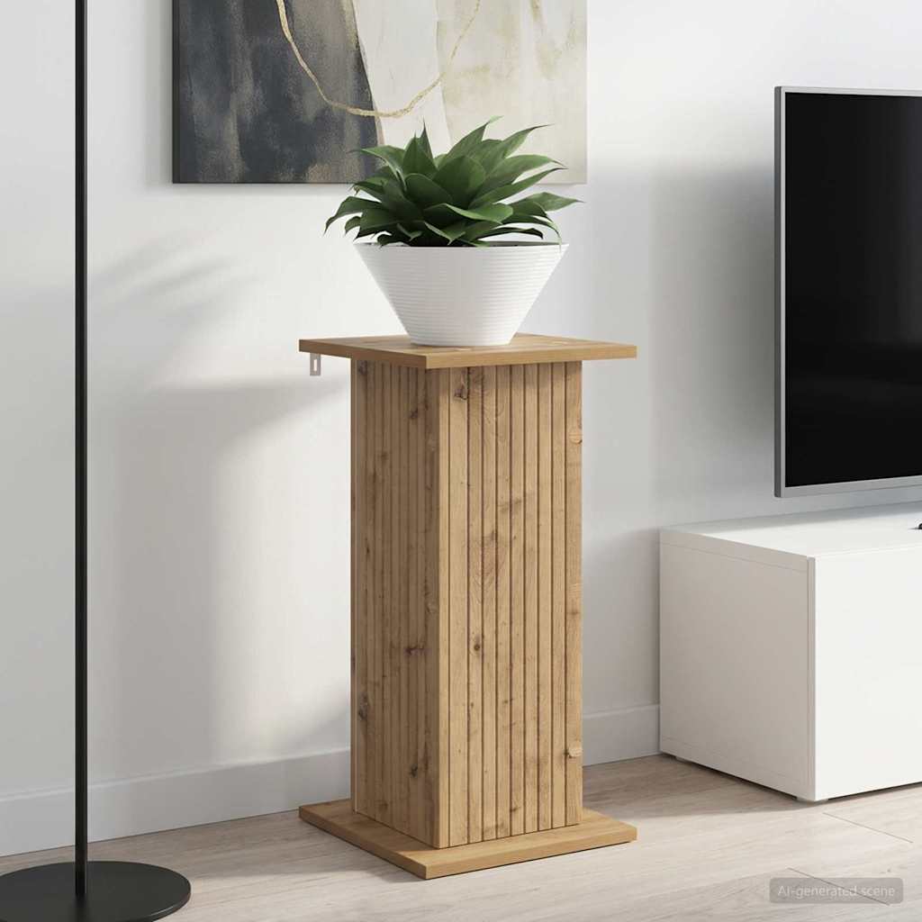 vidaXL Plant Stand Artisan Oak 30.5 x 30 x 60.5 cm Engineered Wood 1