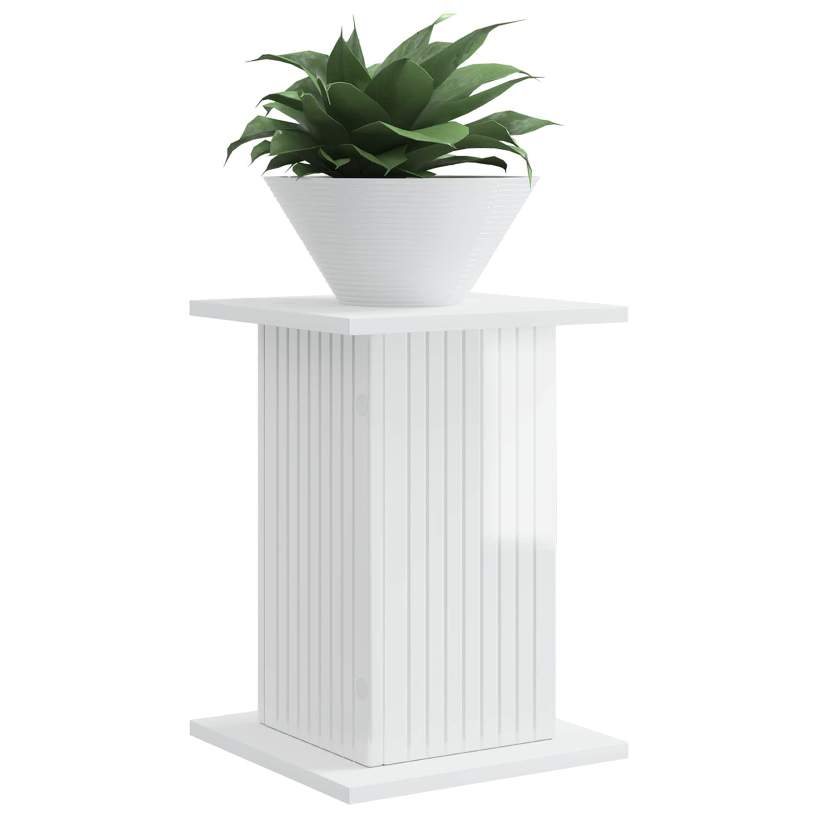 vidaXL Plant Stand High Gloss White 30.5 x 30 x 43 cm Engineered Wood 3
