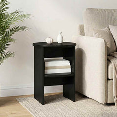 vidaXL Side Cabinet Black Ø40 x 50 cm Engineered Wood 4