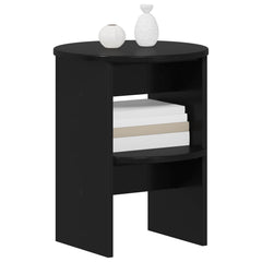 vidaXL Side Cabinet Black Ø40 x 50 cm Engineered Wood 3