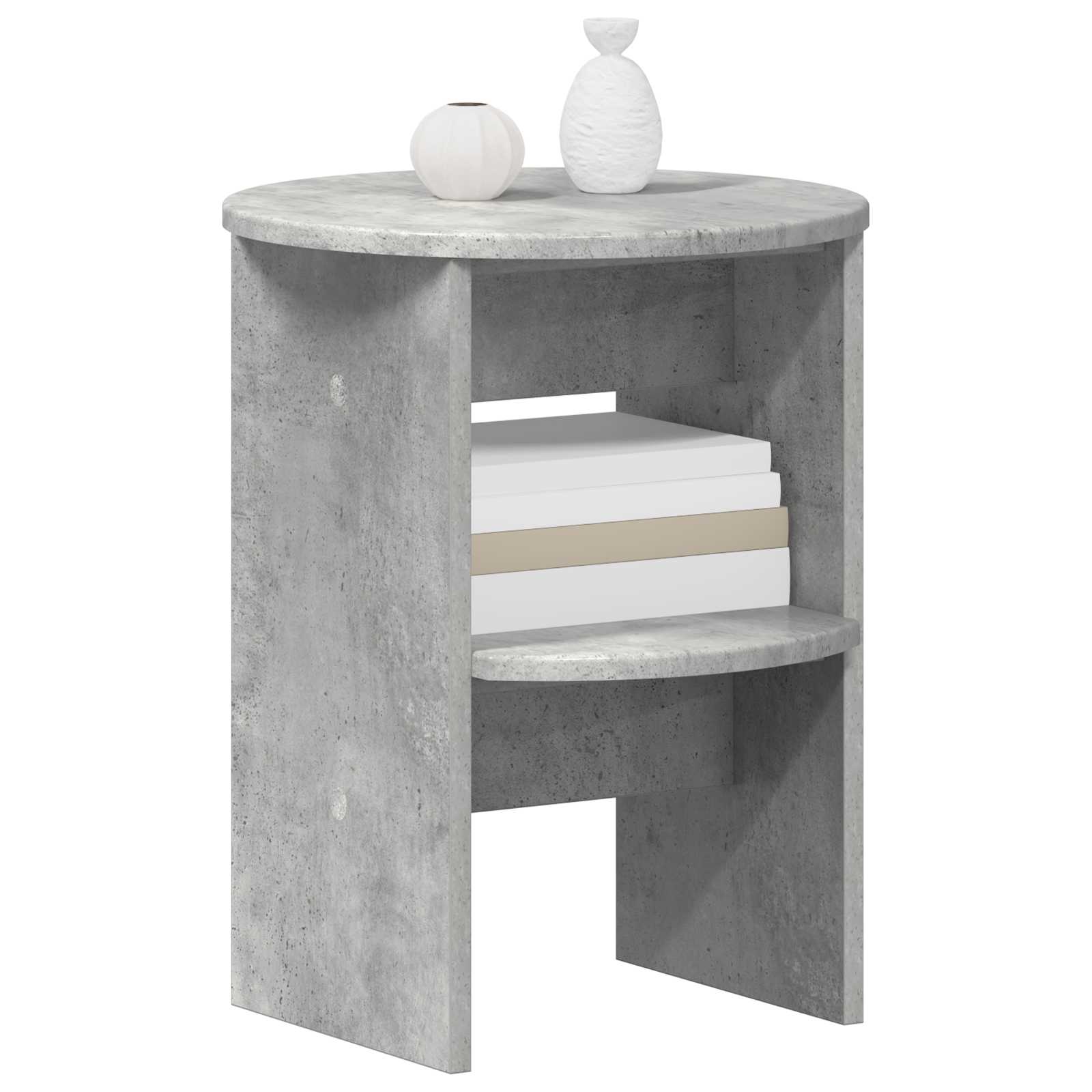 vidaXL Side Cabinet Concrete Grey Ø40 x 50 cm Engineered Wood 3
