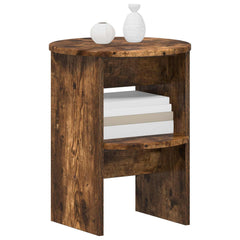 vidaXL Side Cabinet 2 pcs Smoked Oak Ø40 x 50 cm Engineered Wood 3
