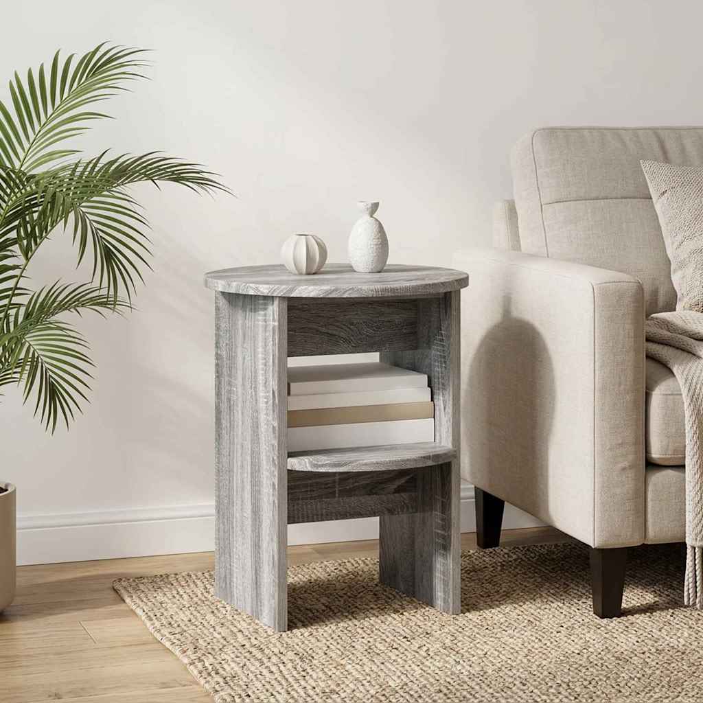 vidaXL Side Cabinet Grey Sonoma Ø40 x 50 cm Engineered Wood 1