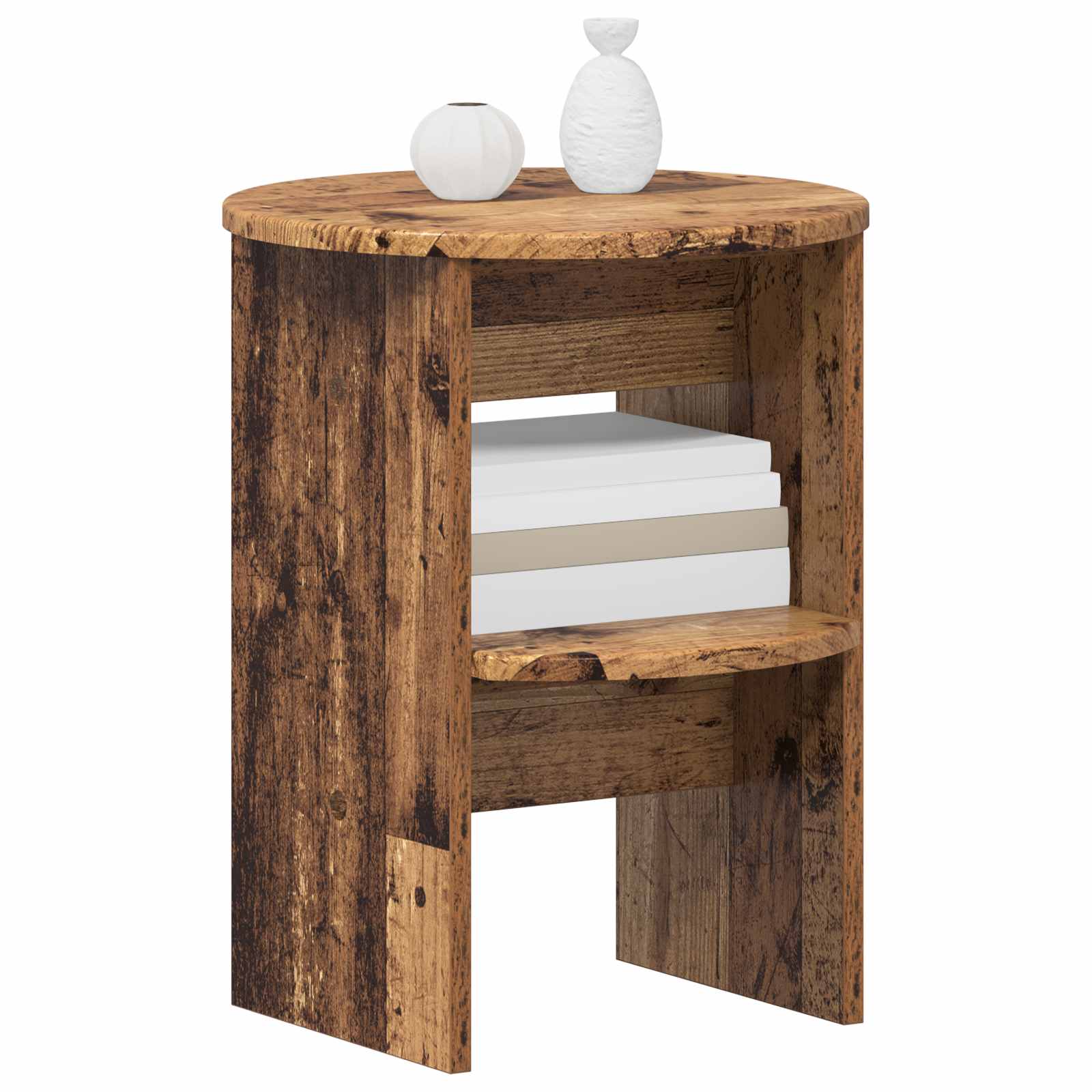 vidaXL Side Cabinet 2 pcs Old Wood Ø40 x 50 cm Engineered Wood 3