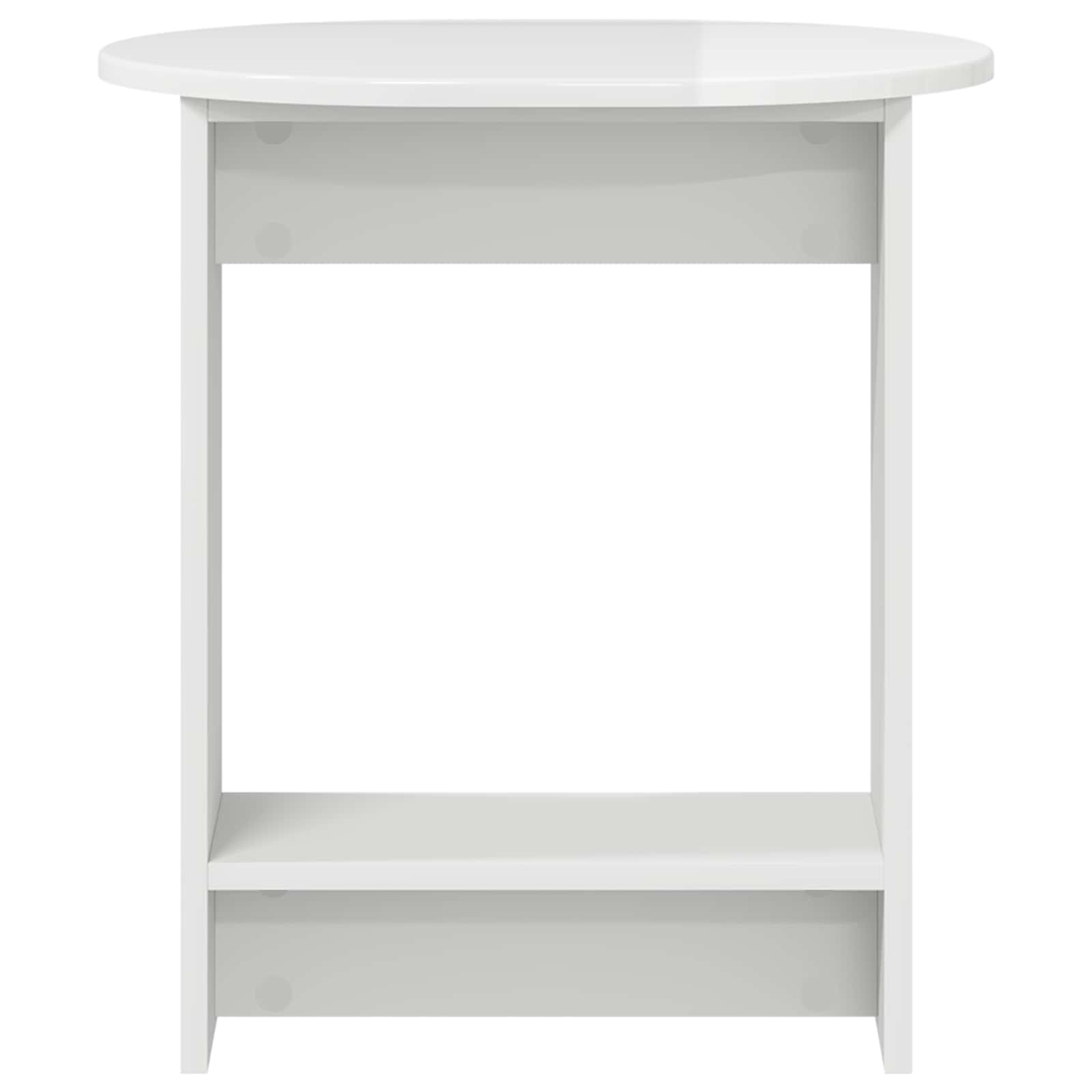 vidaXL Side Table High Gloss White 50 x 39,5 x 55 cm Engineered Wood 4