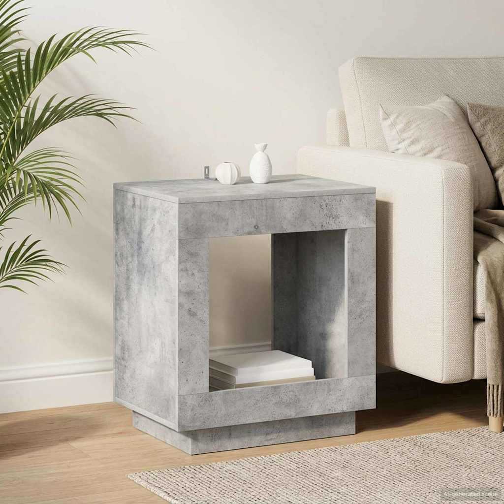 Side Table 60 x 40 x 65 cm Engineered Wood Concrete grey