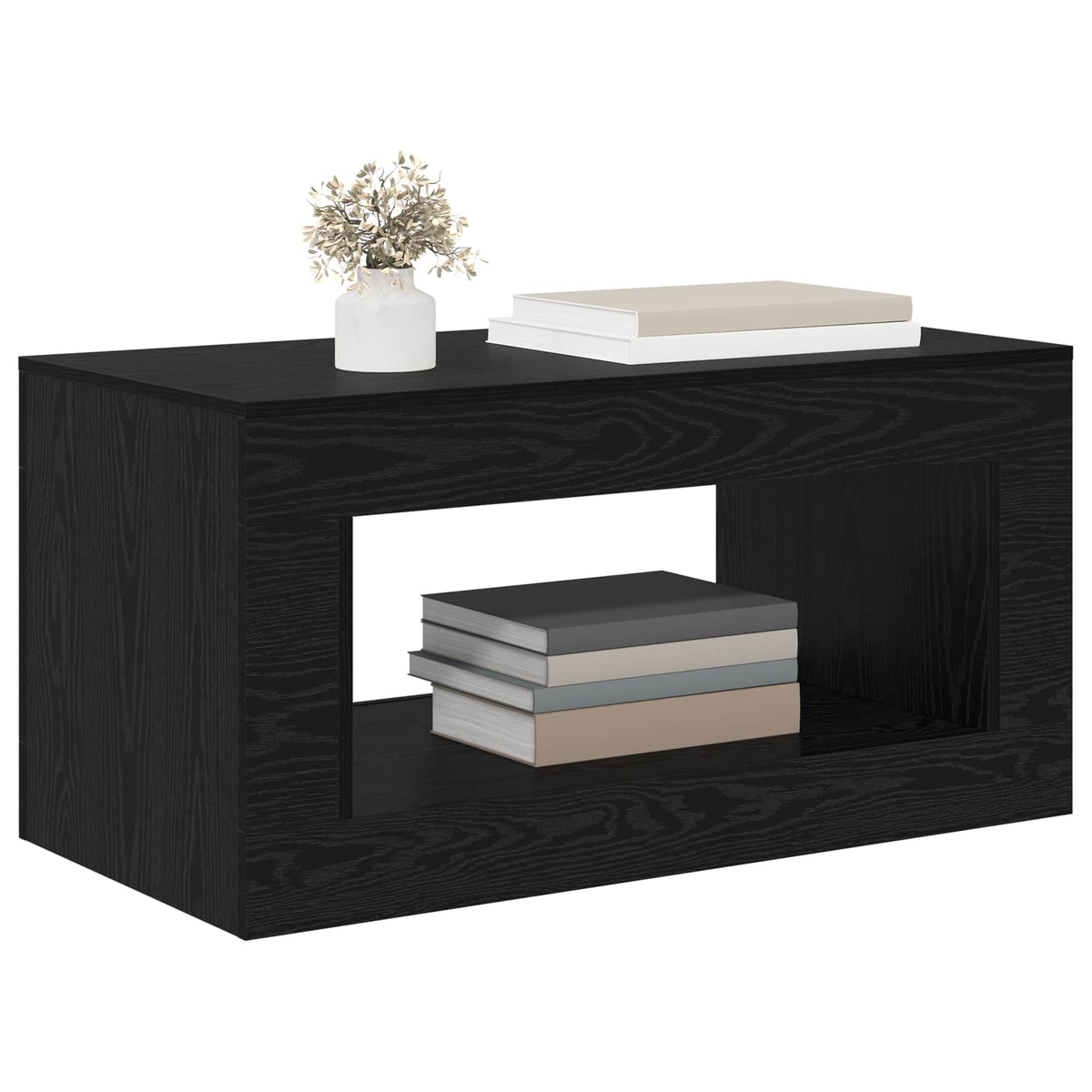 Coffee Table 99.5 x 50 x 50 cm Engineered Wood Black oak