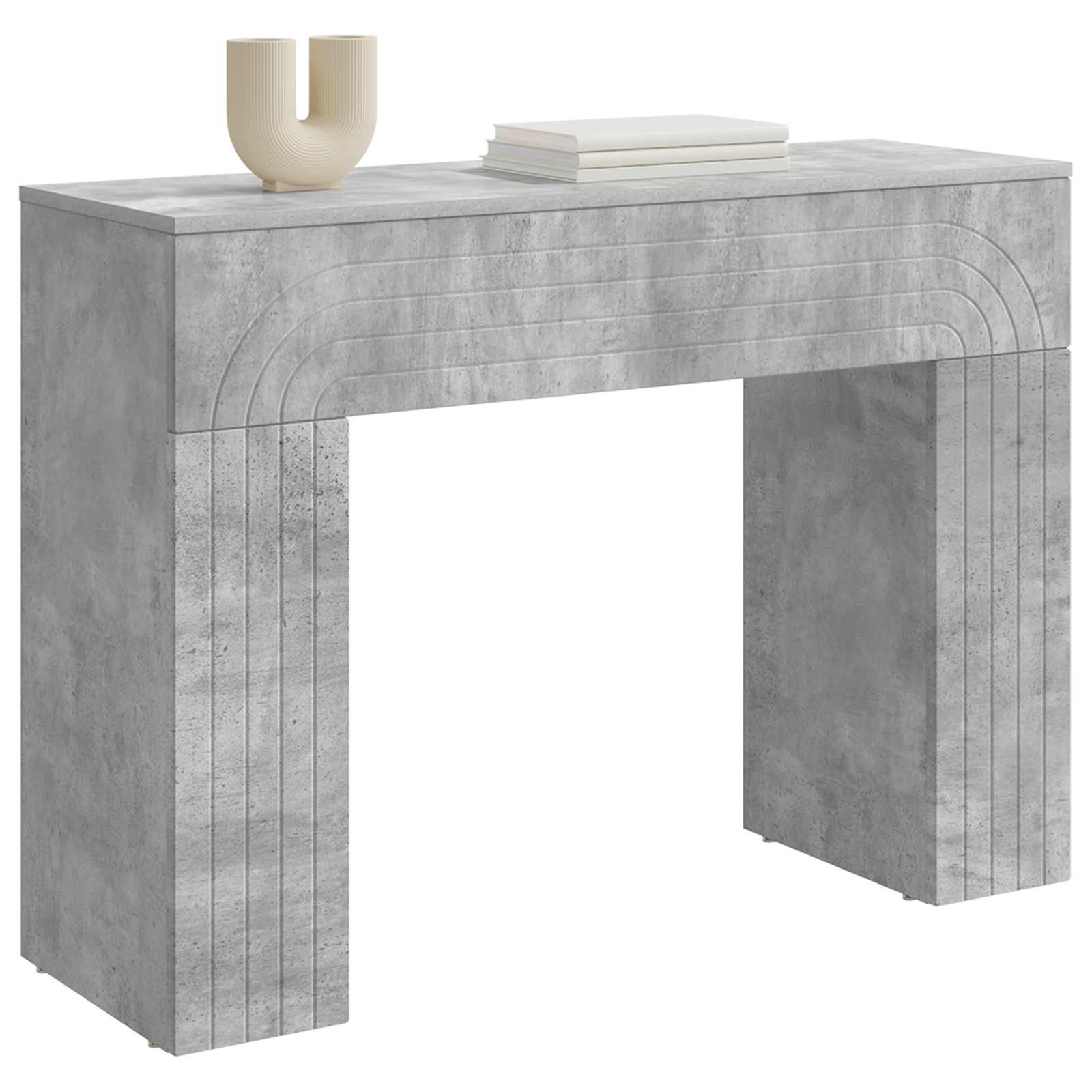 vidaXL Coffee Table Concrete Grey 102 x 35 x 75 cm Engineered Wood 3