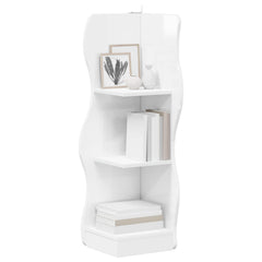 vidaXL Corner Shelf High Gloss White 34 x 33 x 102 cm Engineered Wood 3
