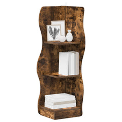 vidaXL Corner Shelf Smoked Oak 34 x 33 x 102 cm Engineered Wood 3
