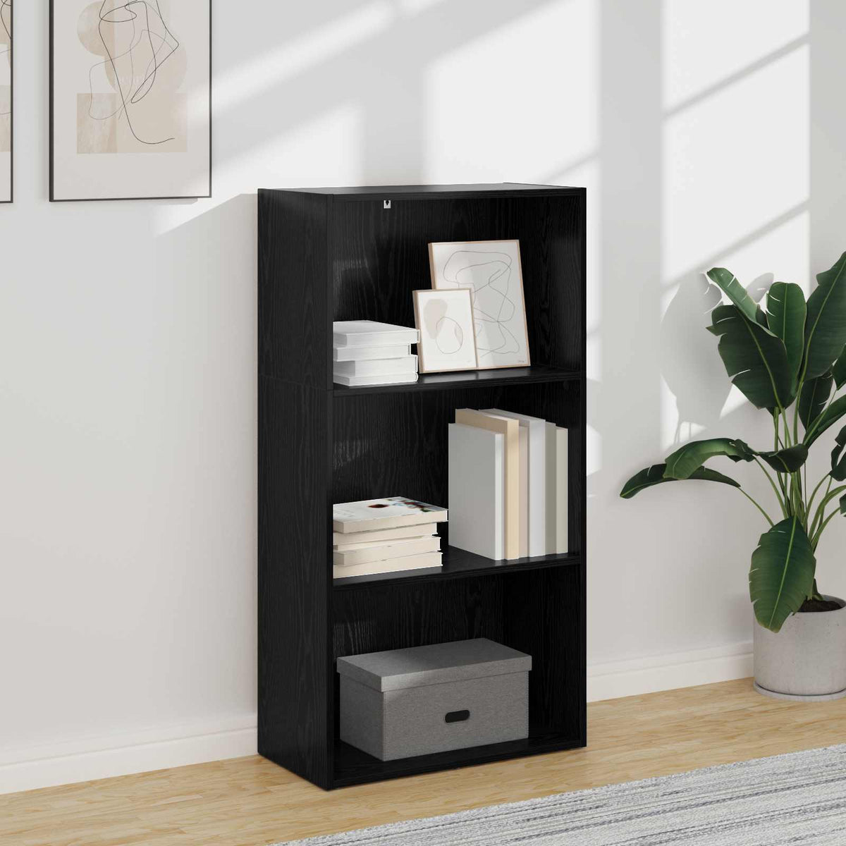 Bookcase 60x30x114 cm Engineered Wood Black oak