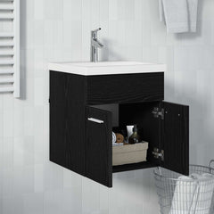 vidaXL Sink cabinet Black Oak 41 x 38.5 x 46 cm Engineered Wood 4