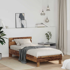 Bed Frame without Mattress with Headboard 75x190 cm Old wood