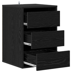 vidaXL Drawer Cabinet 3-Drawer Black Oak 41 x 40 x 58 cm 4