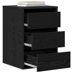 Corner Chest of Drawers 40x41x58 cm Engineered Wood Height 58 cm Width 40 cm Black oak