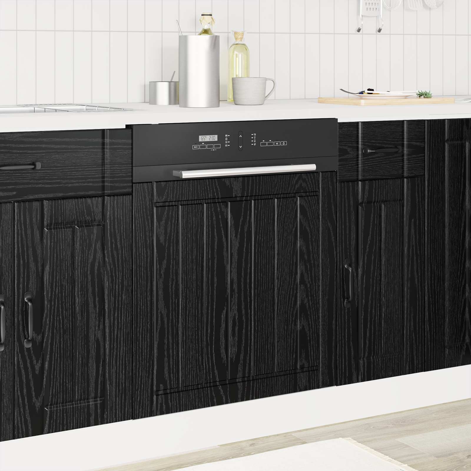 vidaXL Dishwasher Panel LUCCA Black Oak 60 x 1.5 x 57 cm 1