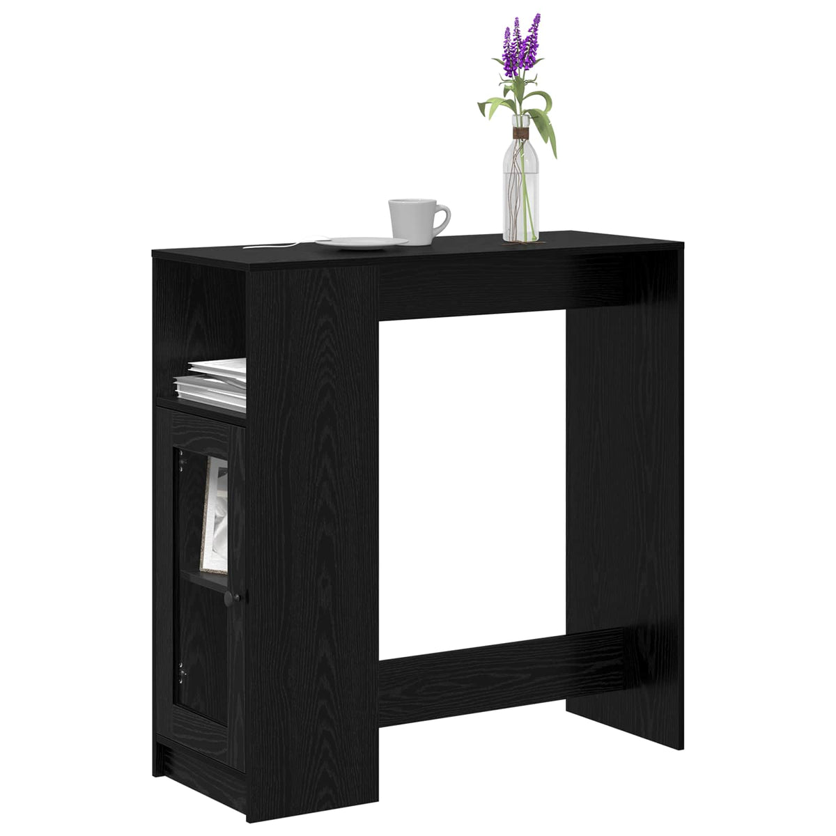 Bar Table with Racks Engineered Wood