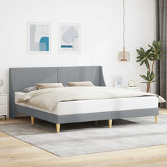 Bed Frame with Headboard 90 x 190 cm Fabric Light grey 70.9" x 78.7