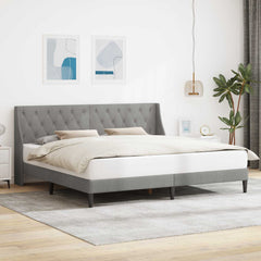 Bed Frame with Headboard 90 x 190 cm Velvet Light grey 70.9" x 78.7